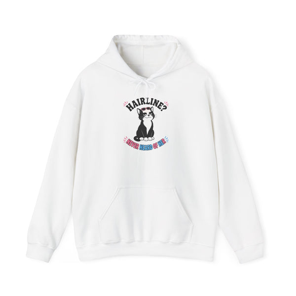 Hairline? Never Heard of Her Bald Cat Hoodie